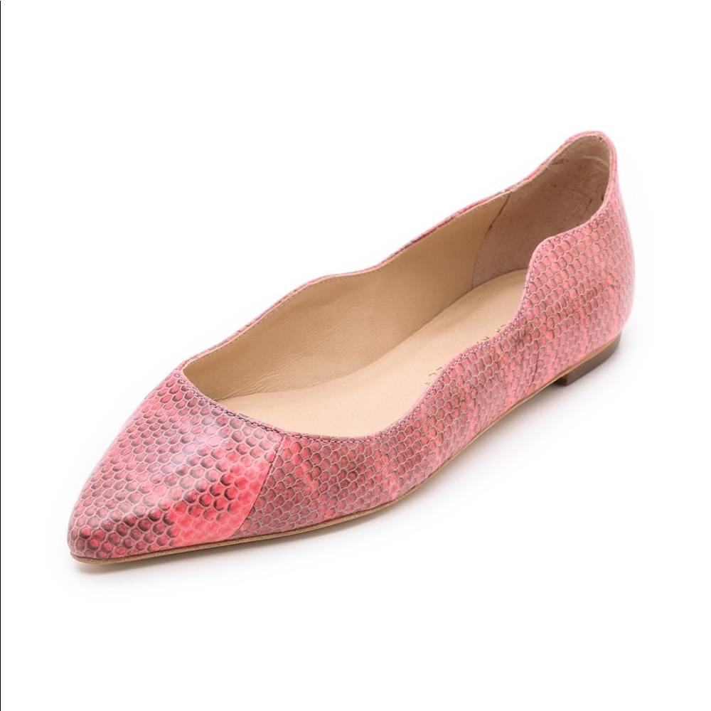 Loeffler randall pink snakeskin flats